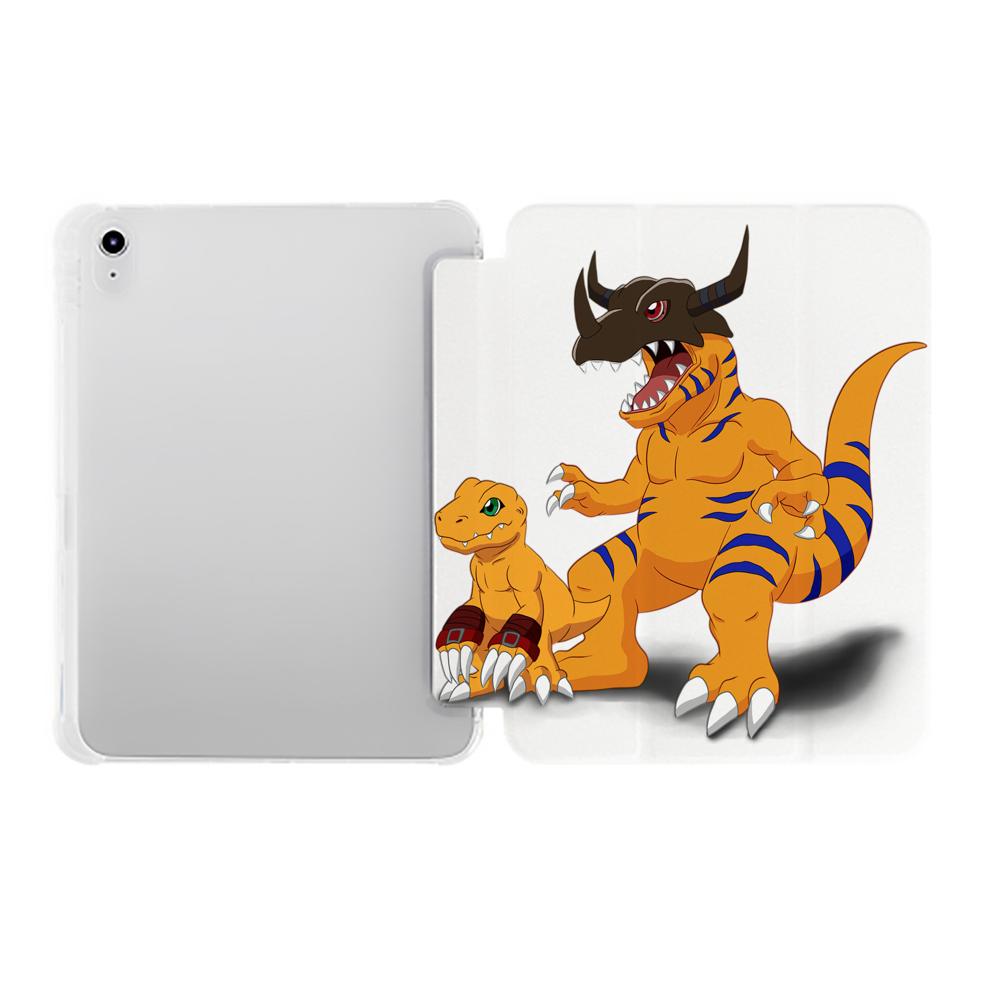 （画像用） Digimon デジタルモンスター/デジモン IPad ケース ペン収納付き 三つ折りスタンド PUレザー×シリコン 対応機種9.5/10.5/10.9インチ